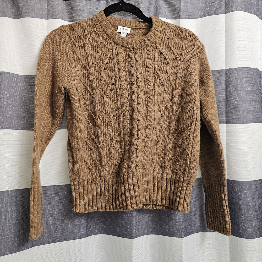 J. Crew Brown Cable Knit Sweater
